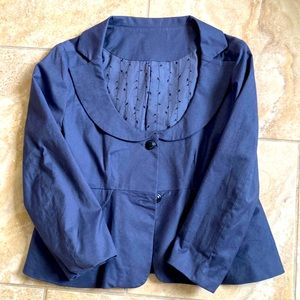 3/$10 Anthopology brand grey blue fitted cute blazer size m